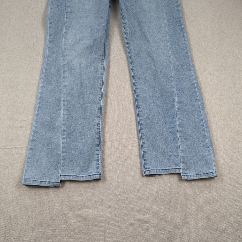 Democracy Jeans Womens 10 Blue Ab Solution Skyrise Step Hem Wide Leg Light Wash - Picture 3 of 15